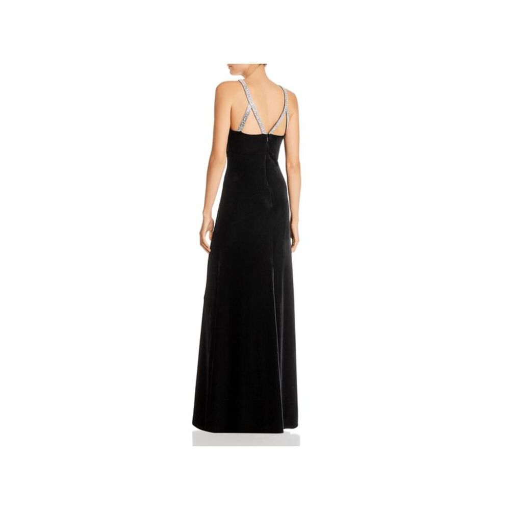 AQUA FORMAL Womens Straps Lined Sleeveless Full-Length Evening Gown Dress - Picture 2 of 2